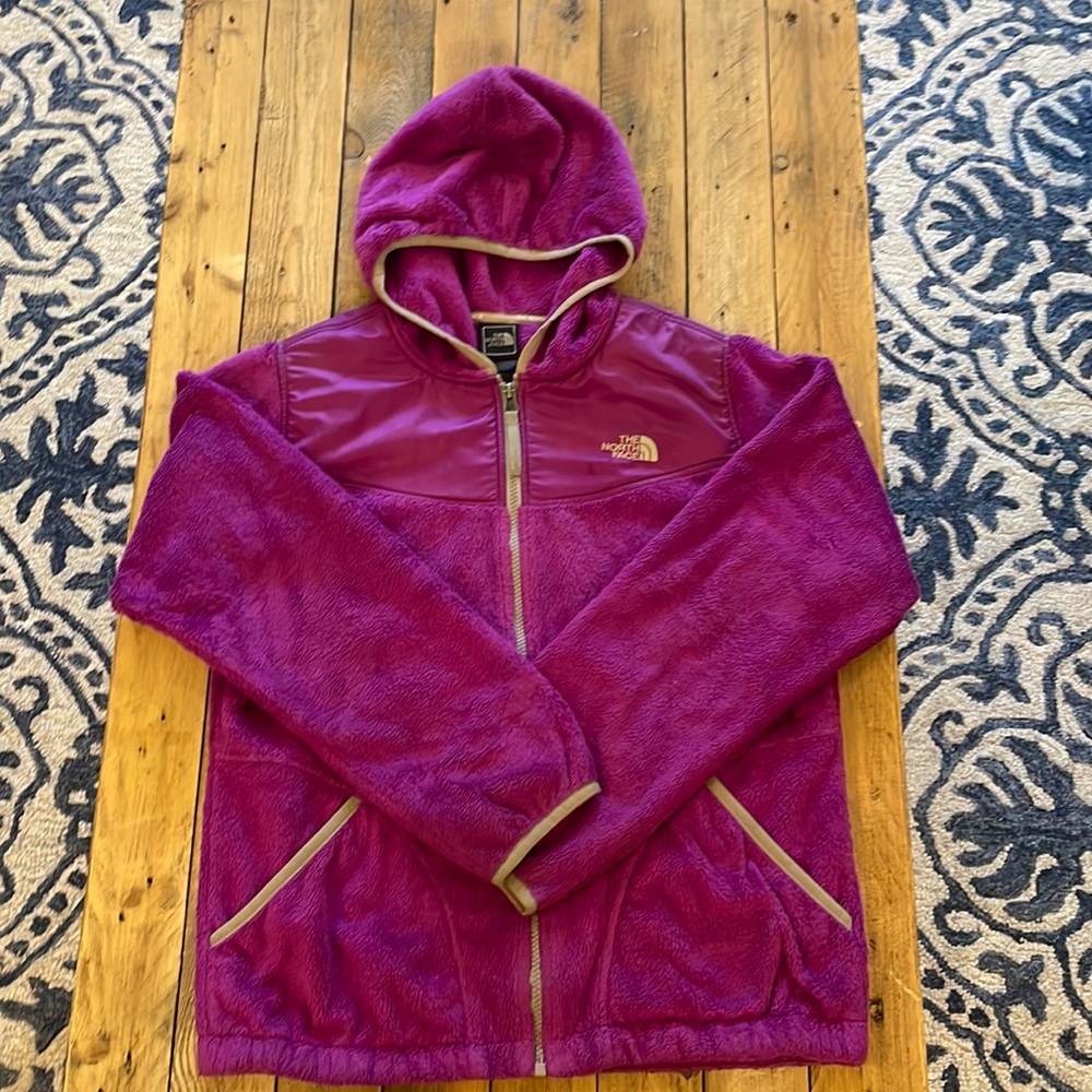 Big girls – The North Face hooded fleece. Size XL (18)
